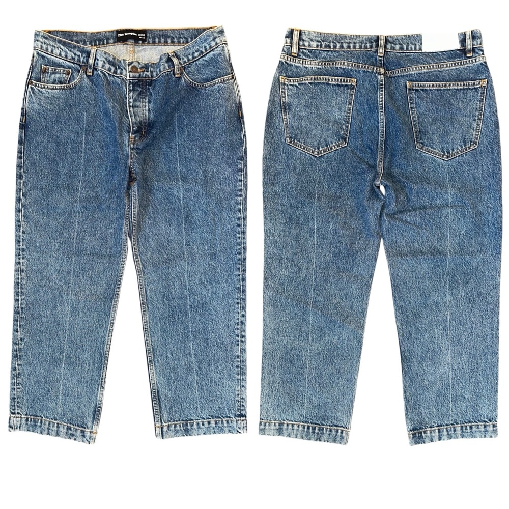 The Kooples Wide Leg Medium Wash Button Fly Cropped "Nelly" Jeans Size 29